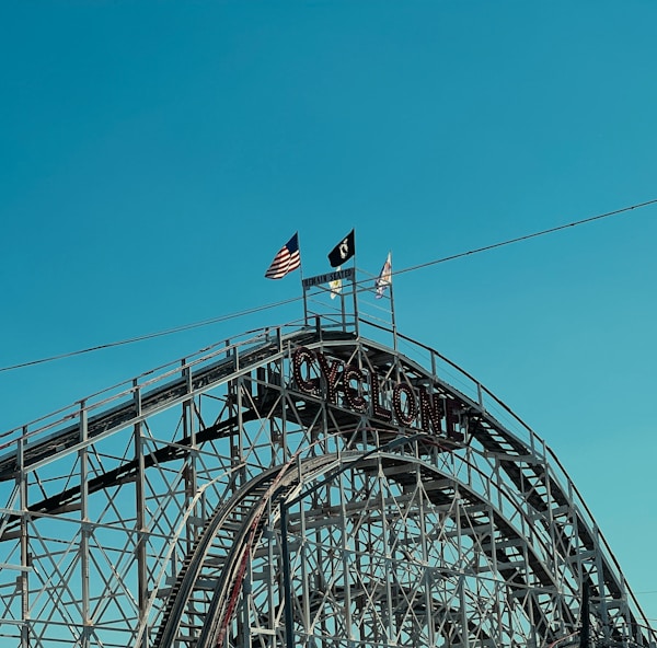 Roller coaster at a theme park