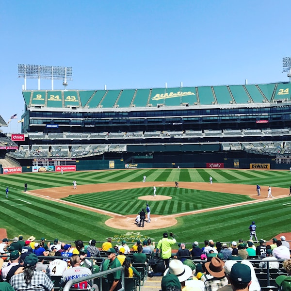 Baseball stadium with fans in the stands