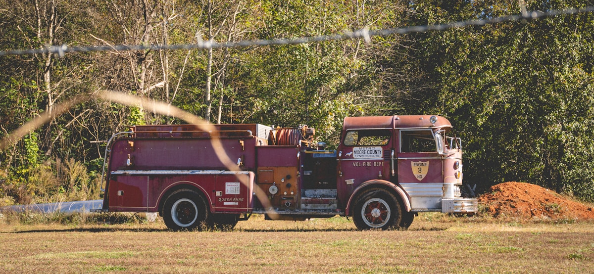 Fire truck firefighters station community
