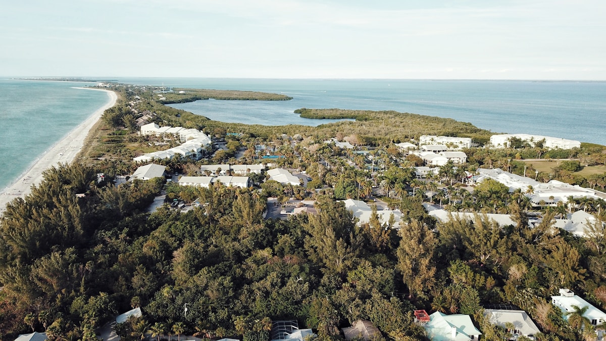 Suburban neighborhood homes community Florida aerial