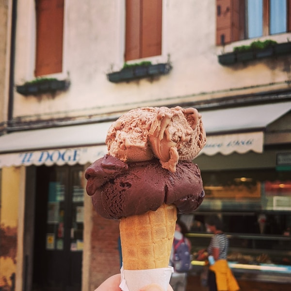 Italian gelato colorful dessert shop