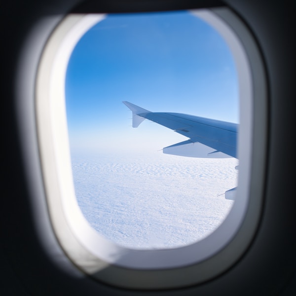 Airplane airport travel blue sky terminal gate