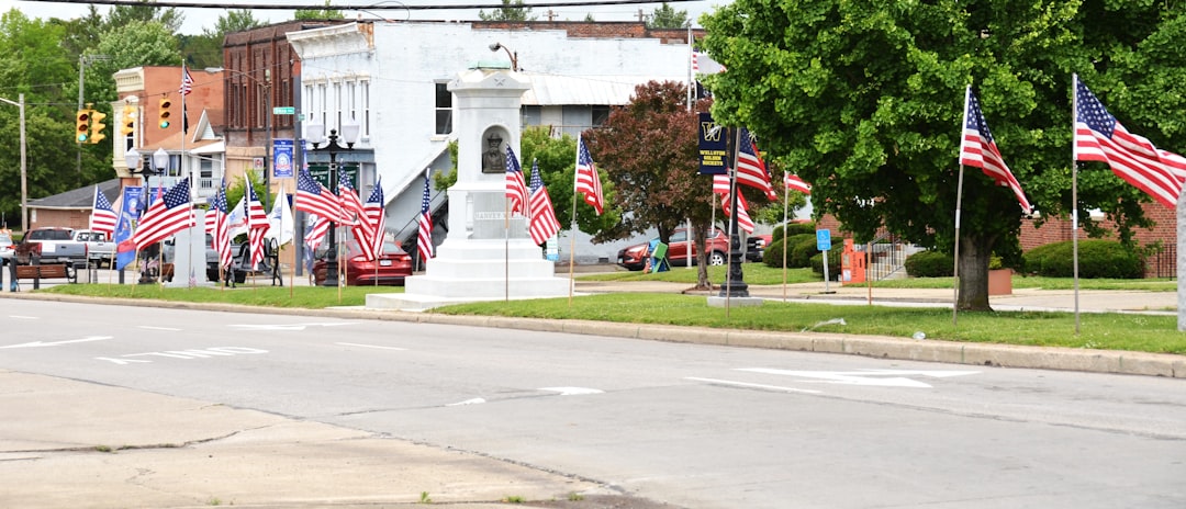 American flag neighborhood patriotic community July 4th