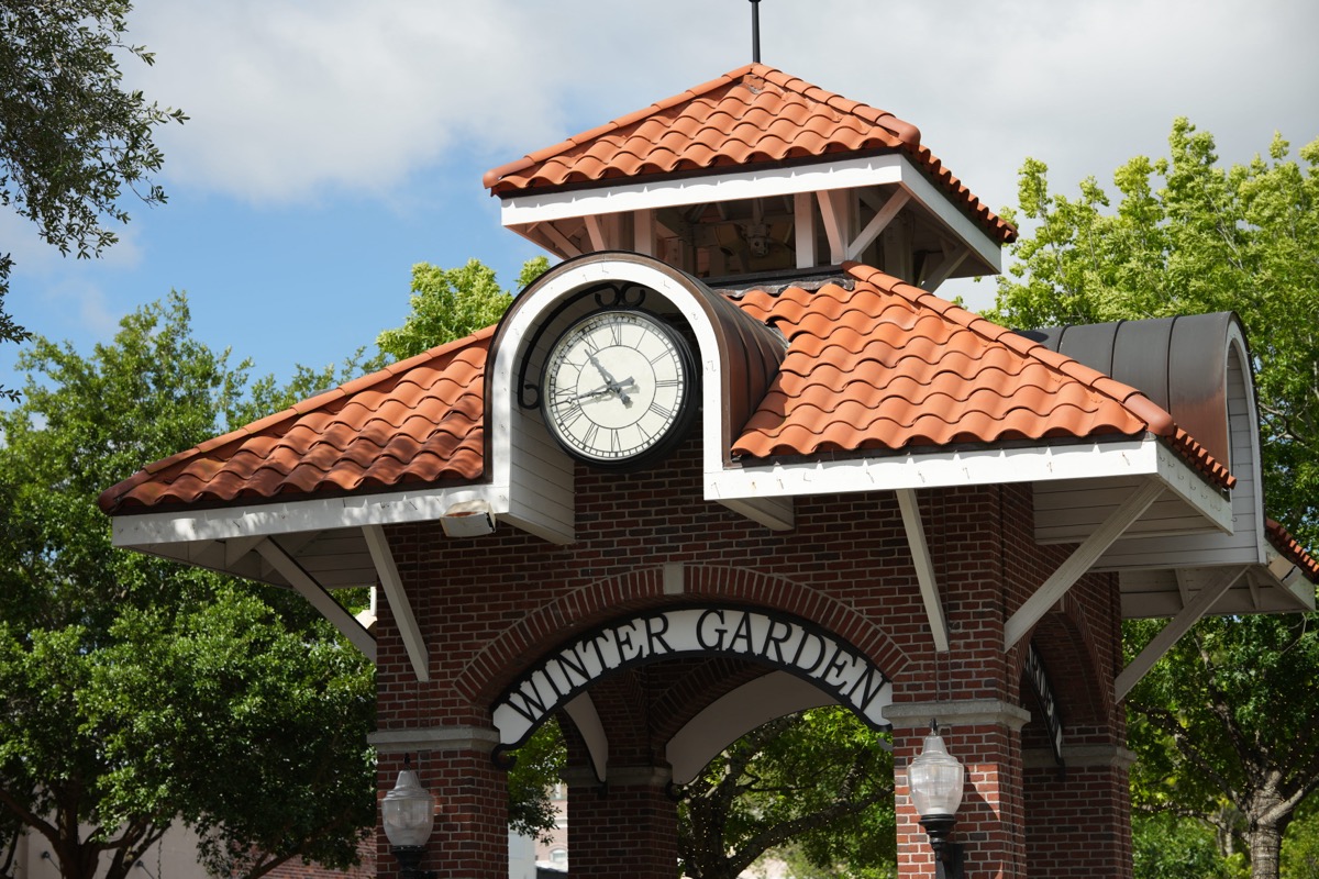 Winter Garden downtown clock tower pavilion